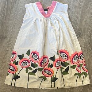 Tea Collection Pink and White Floral Kids Dress